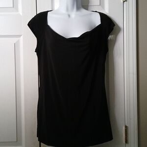 American City Wear black sleeveless blouse Sz L EUC